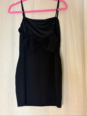 Windsor Black Bow back Spaghetti Strap Mini Dress